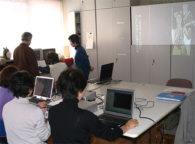 字幕を付ける作業のようす
